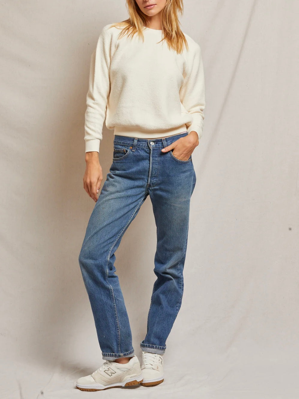 Ziggy Shrunken Crew - Bright Ivory