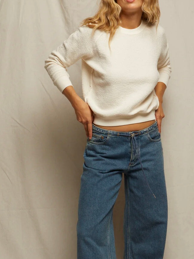 Ziggy Shrunken Crew - Bright Ivory