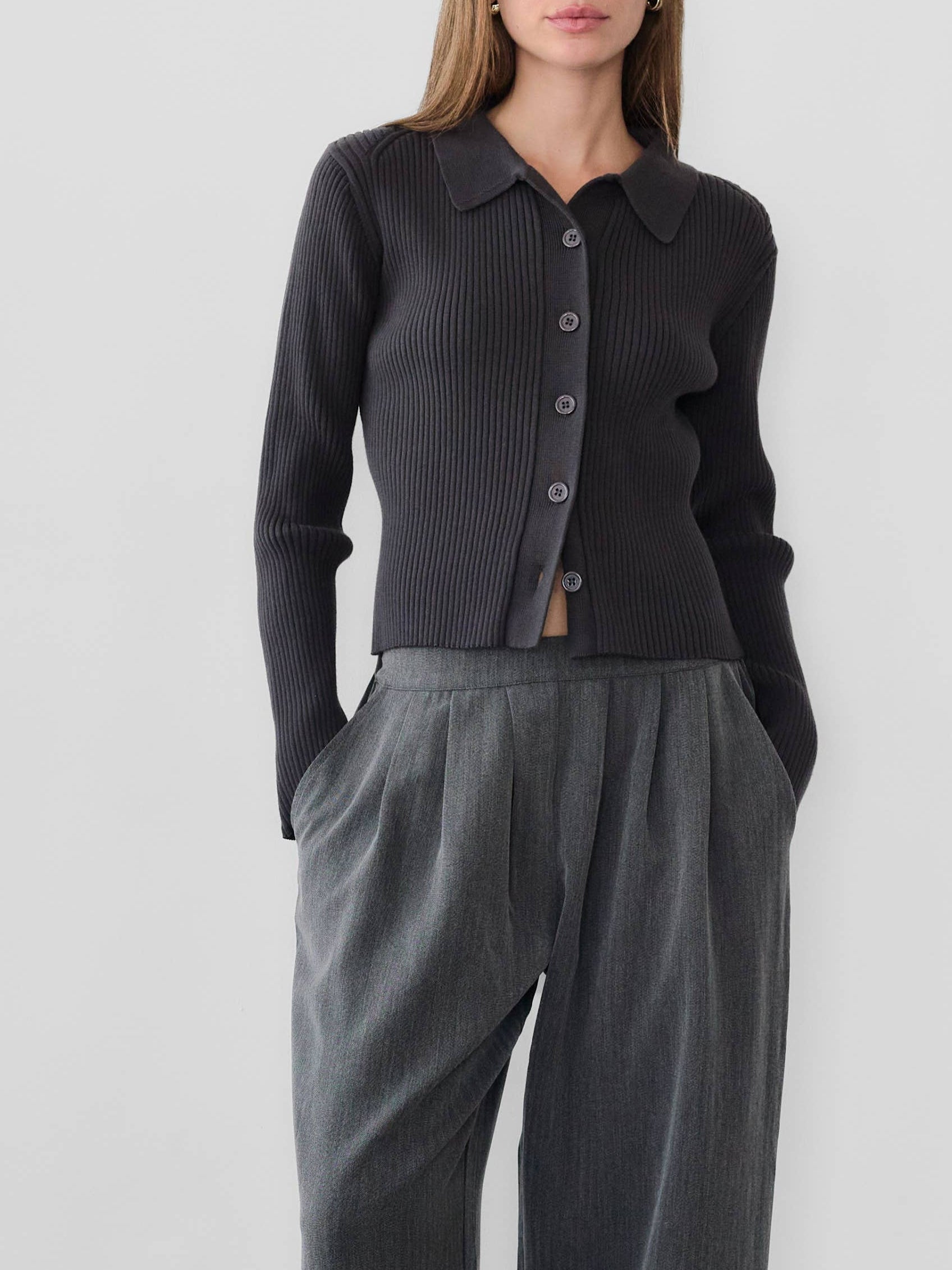 Fitted Knit Top - Black