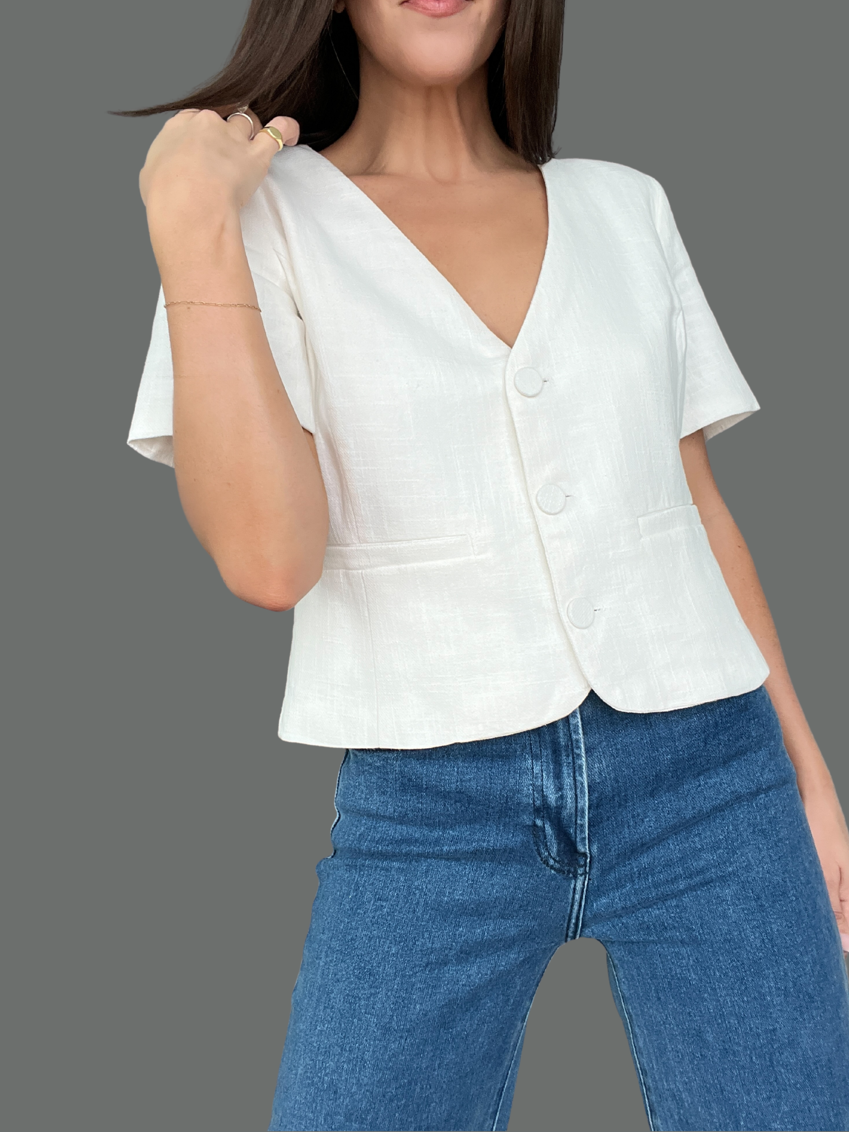 Linen Short Sleeve Blazer