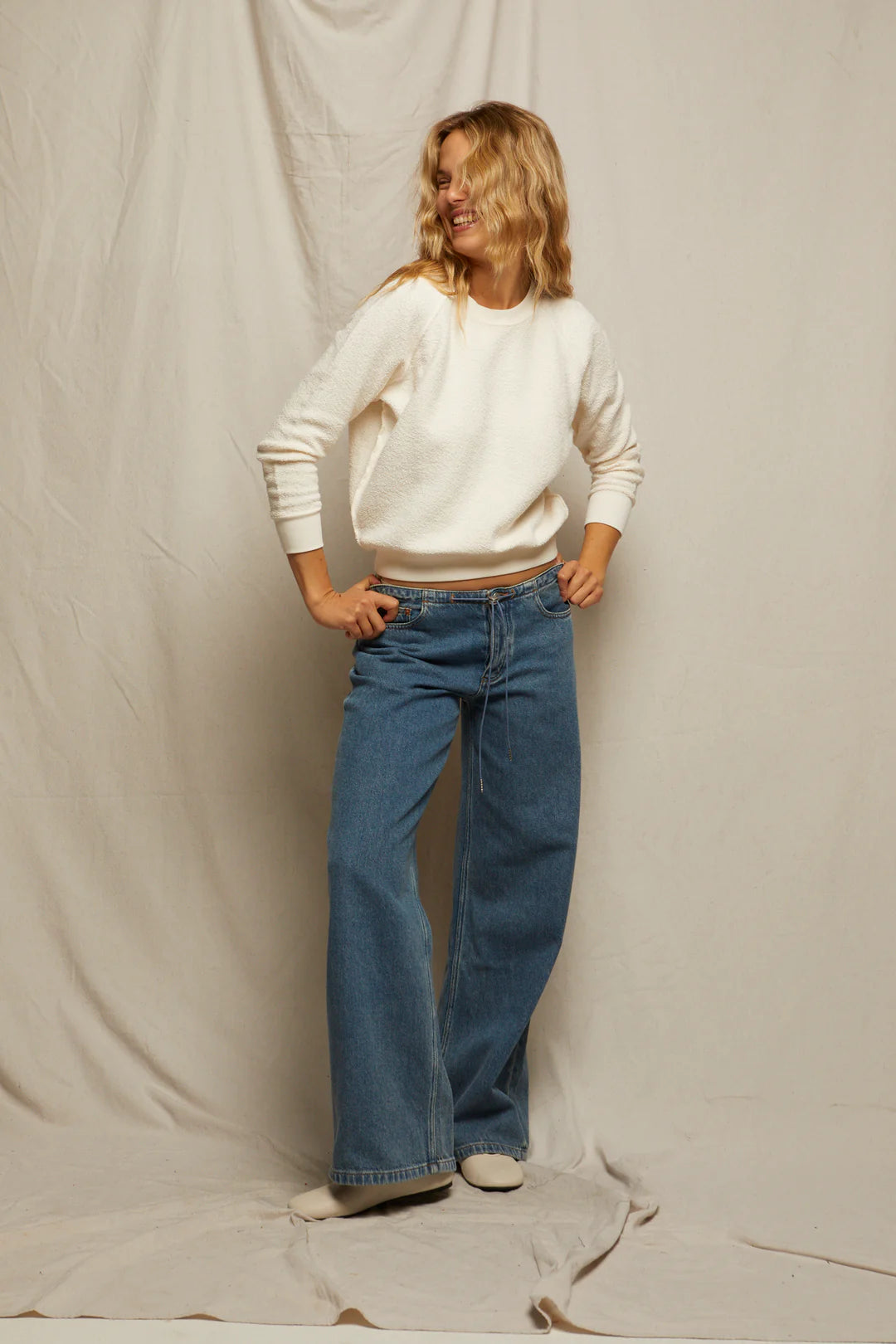 Ziggy Shrunken Crew - Bright Ivory