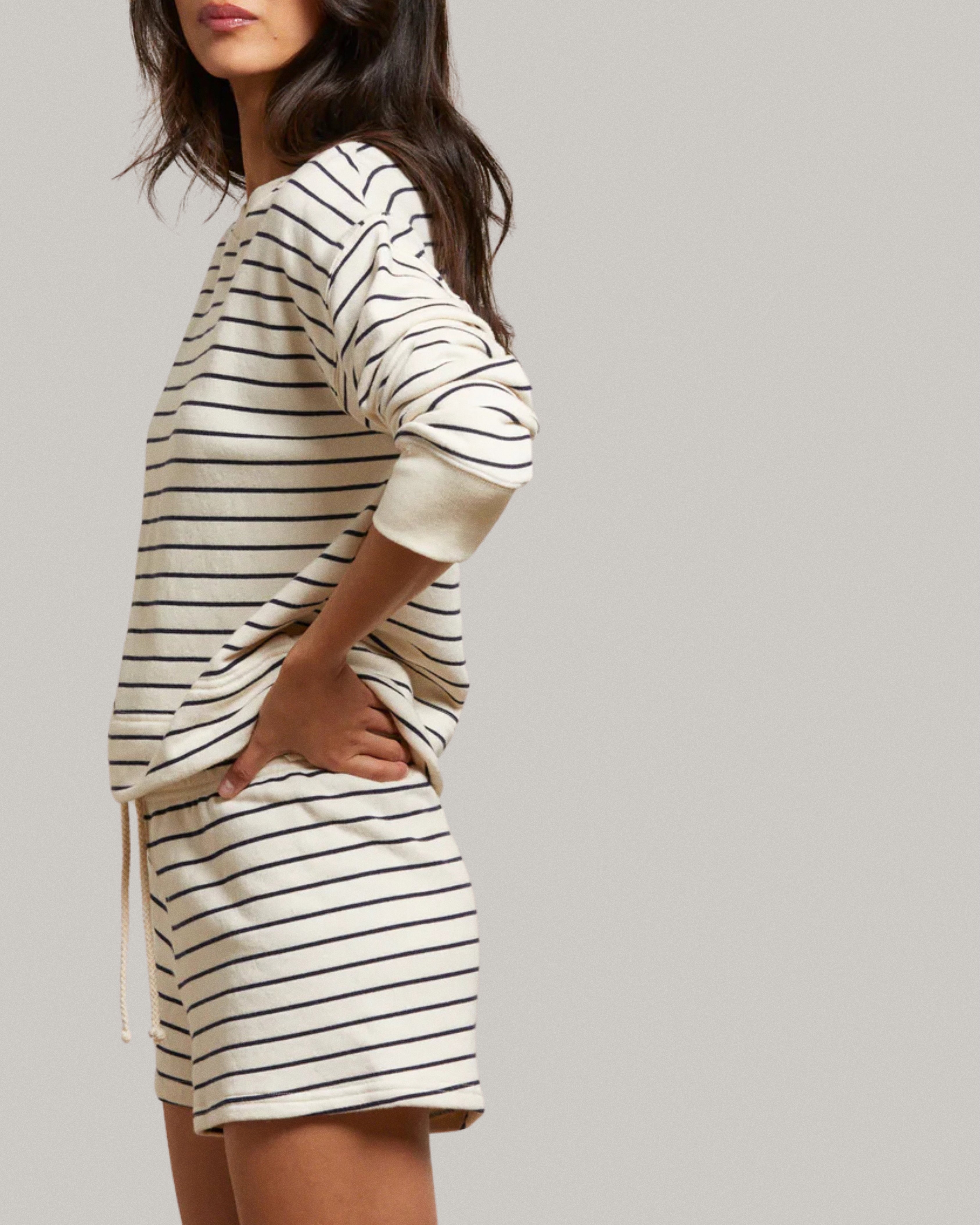 Striped French Terry Sweatshort
