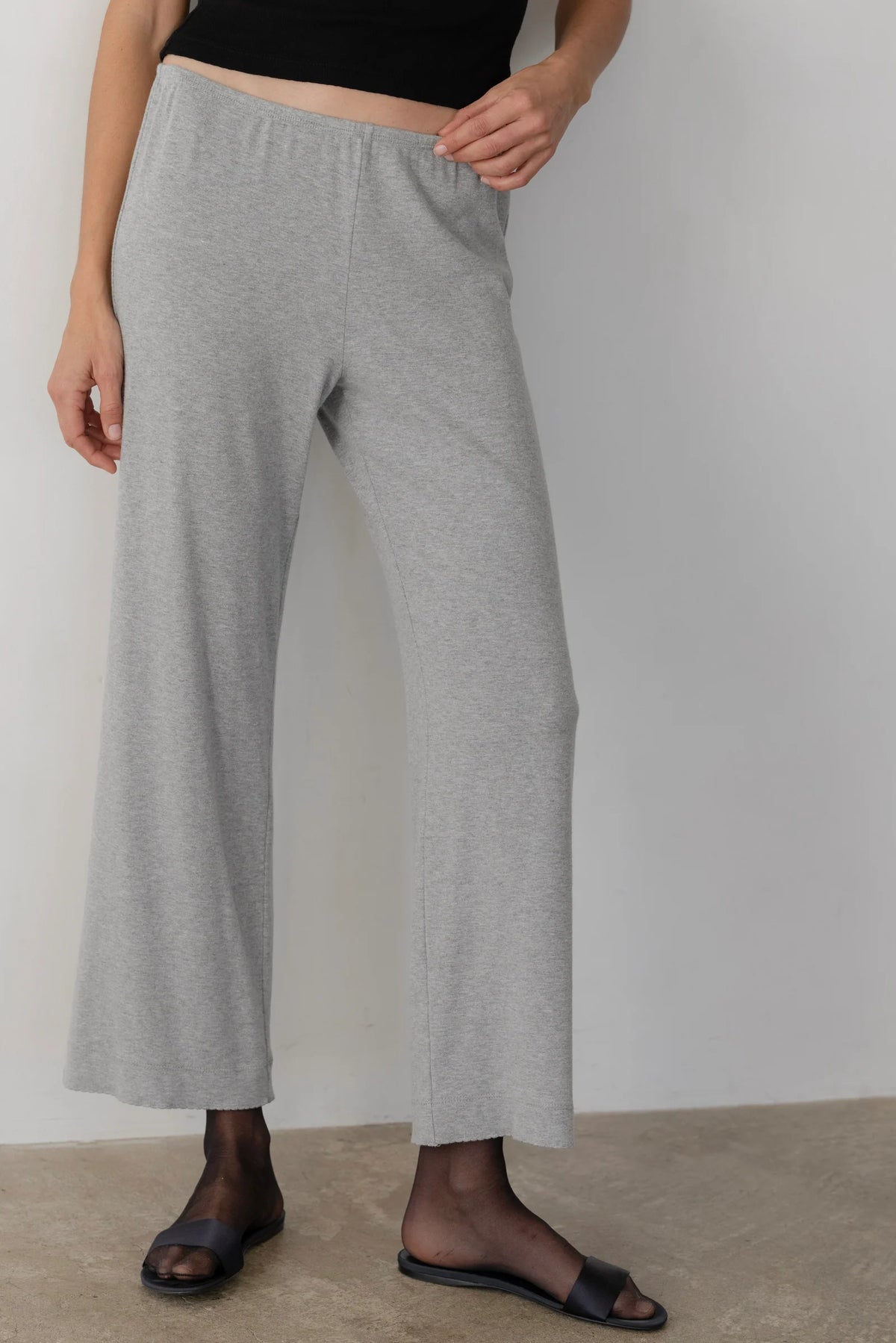 Baby Rib Scallop Pant - Heather Grey