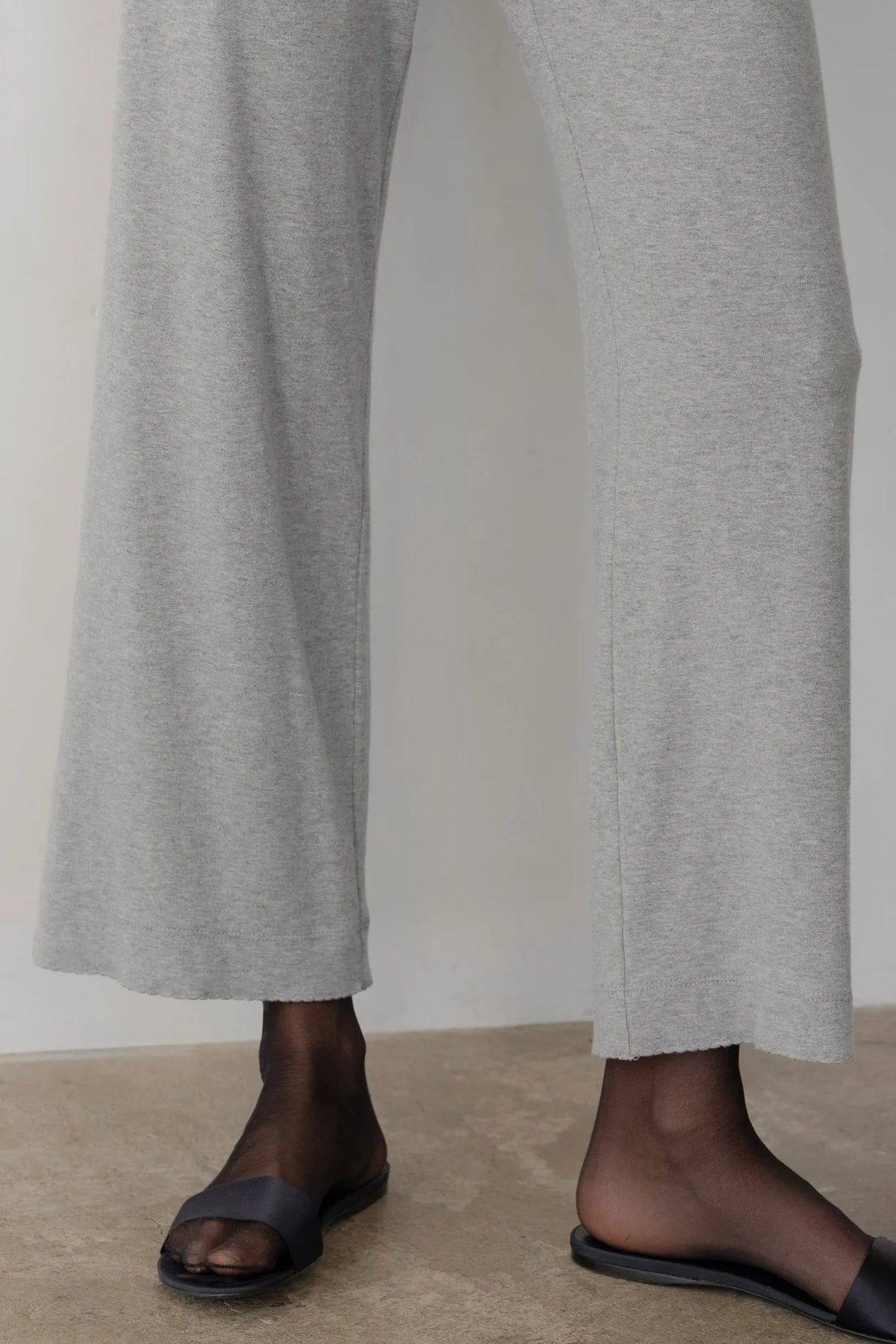 Baby Rib Scallop Pant - Heather Grey