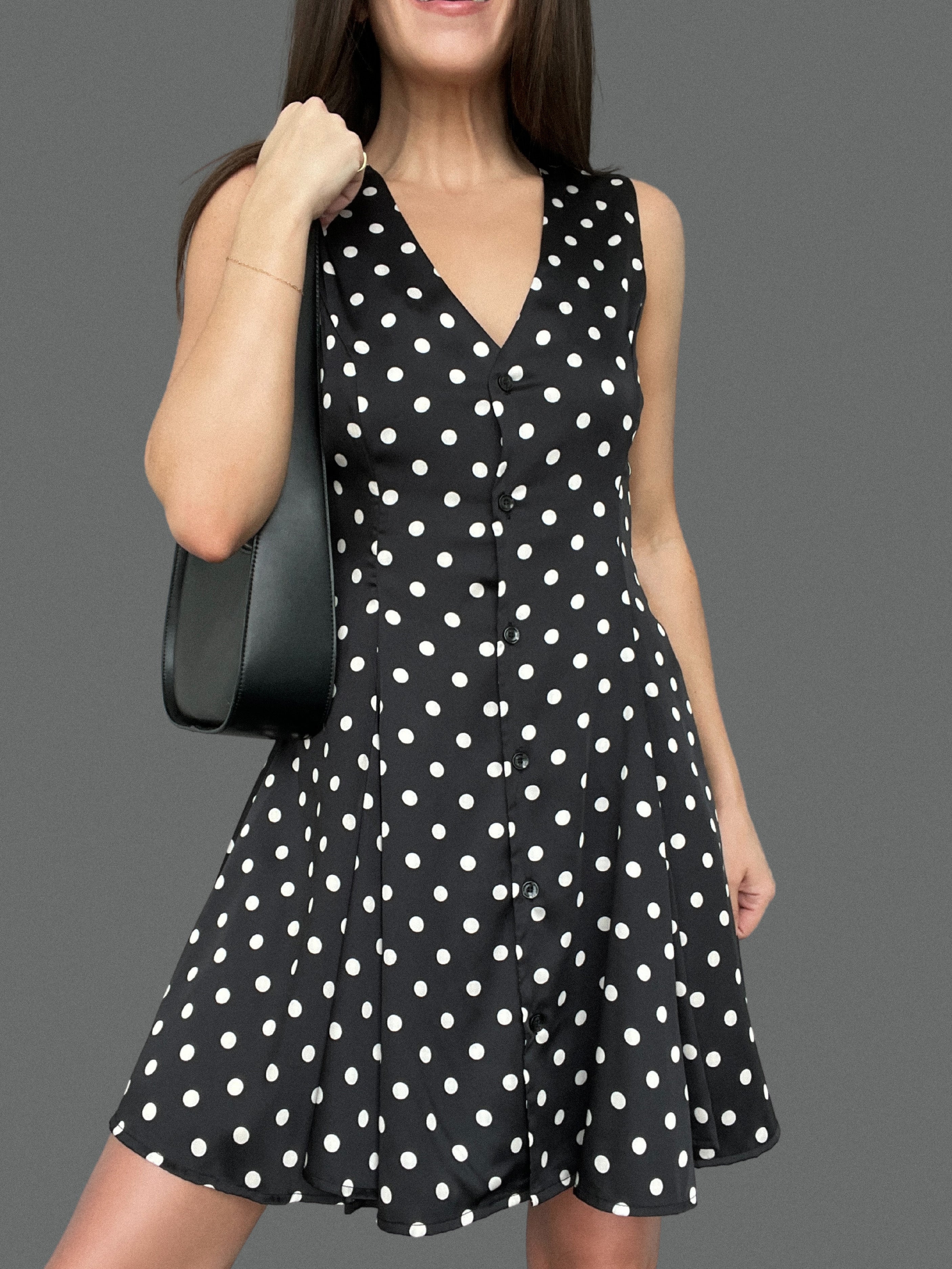 Silky Polka Dot Dress