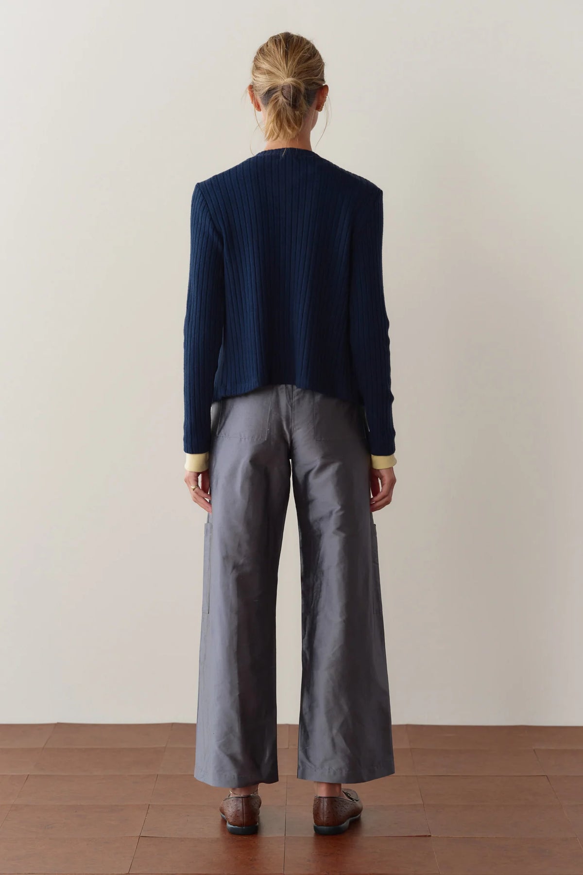Silk Taffeta Cargo Pant - Pewter