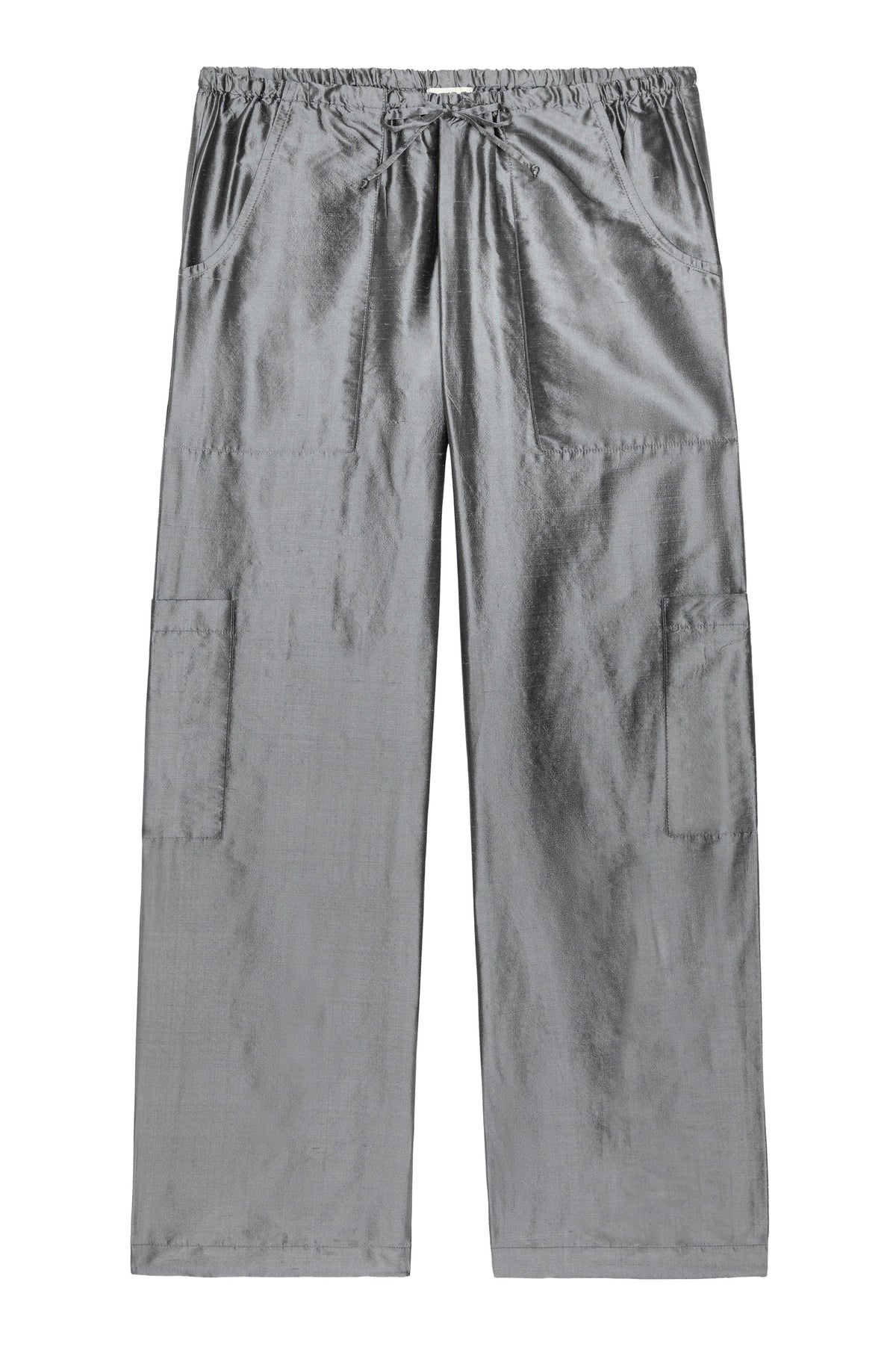 Silk Taffeta Cargo Pant - Pewter