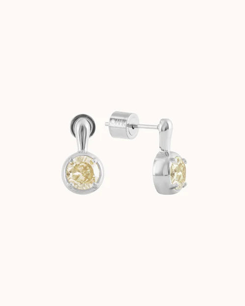 Clement Earrings - Petite Silver/Lemon