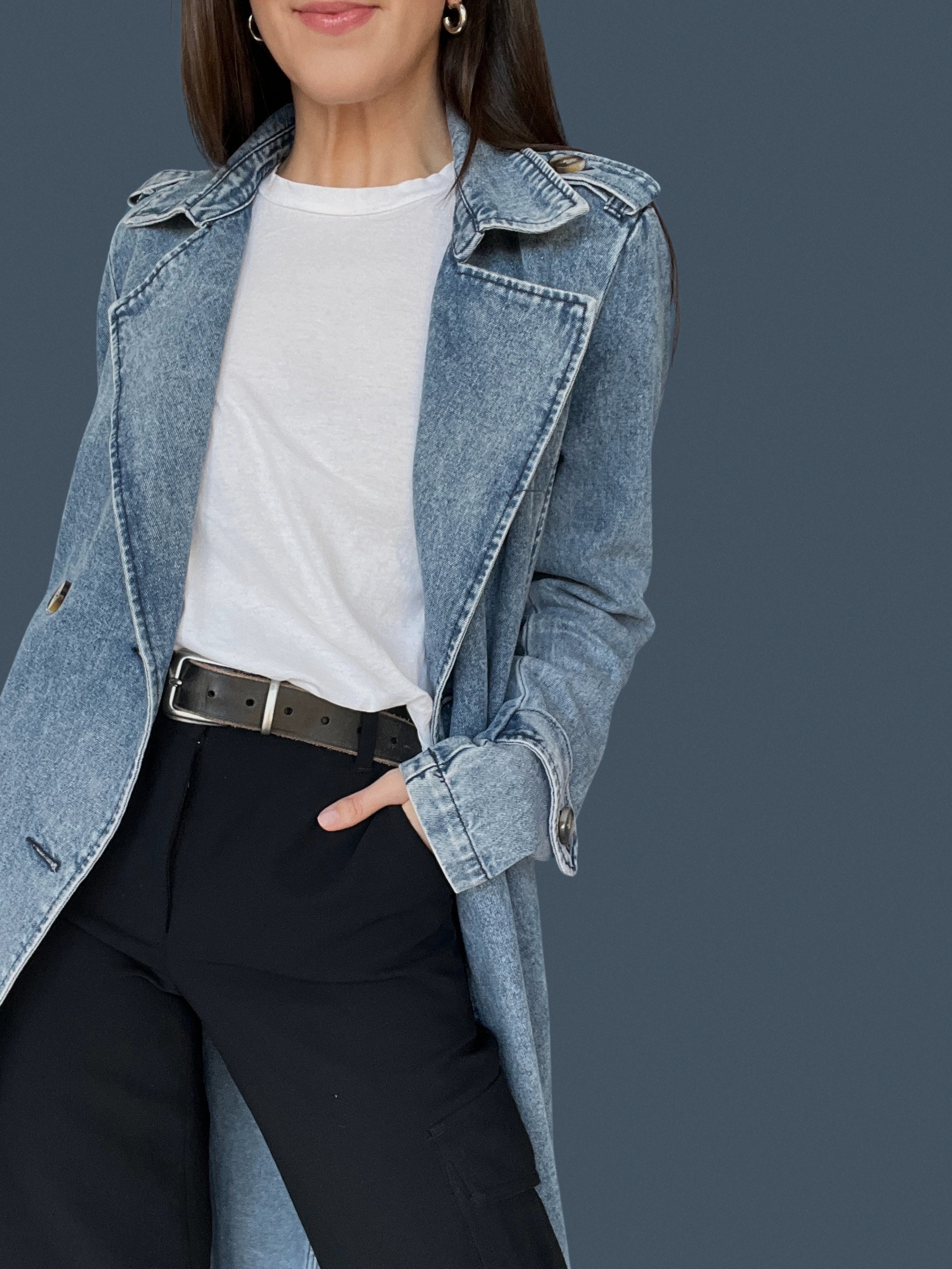 Mod Denim Trench - Blue