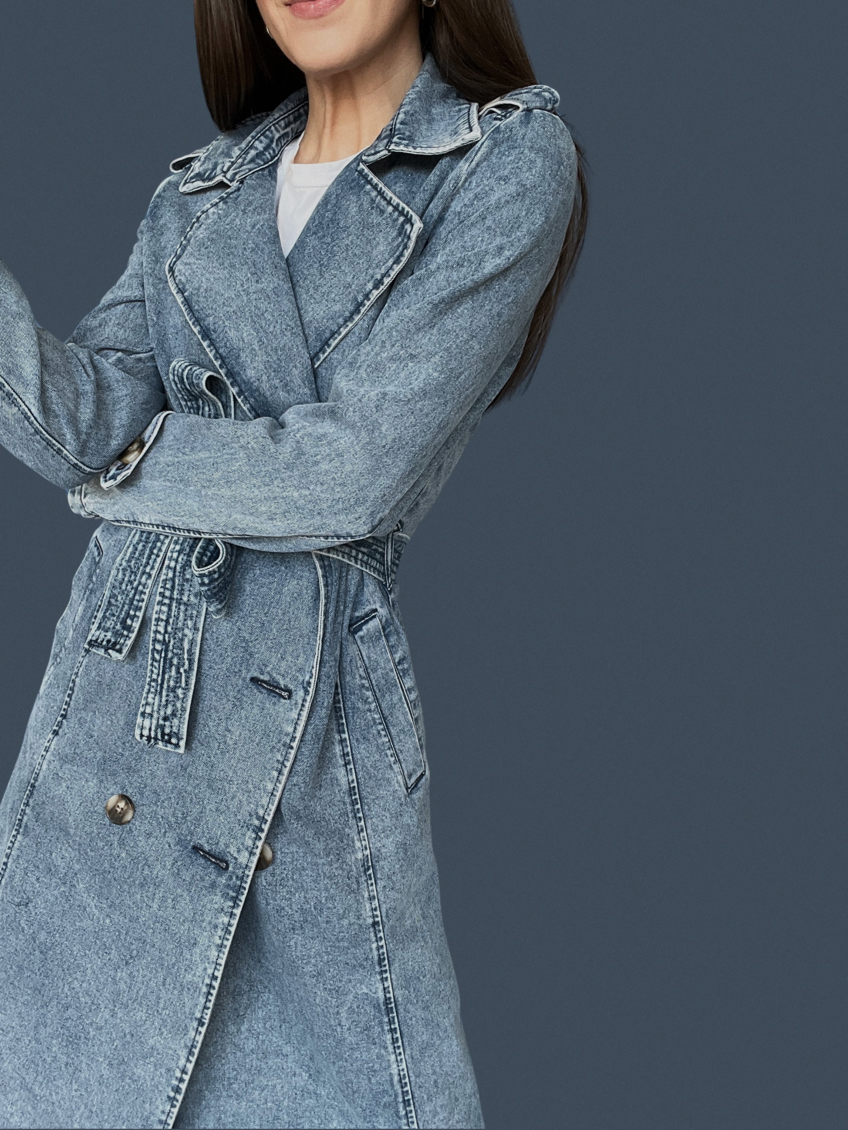 Mod Denim Trench - Blue