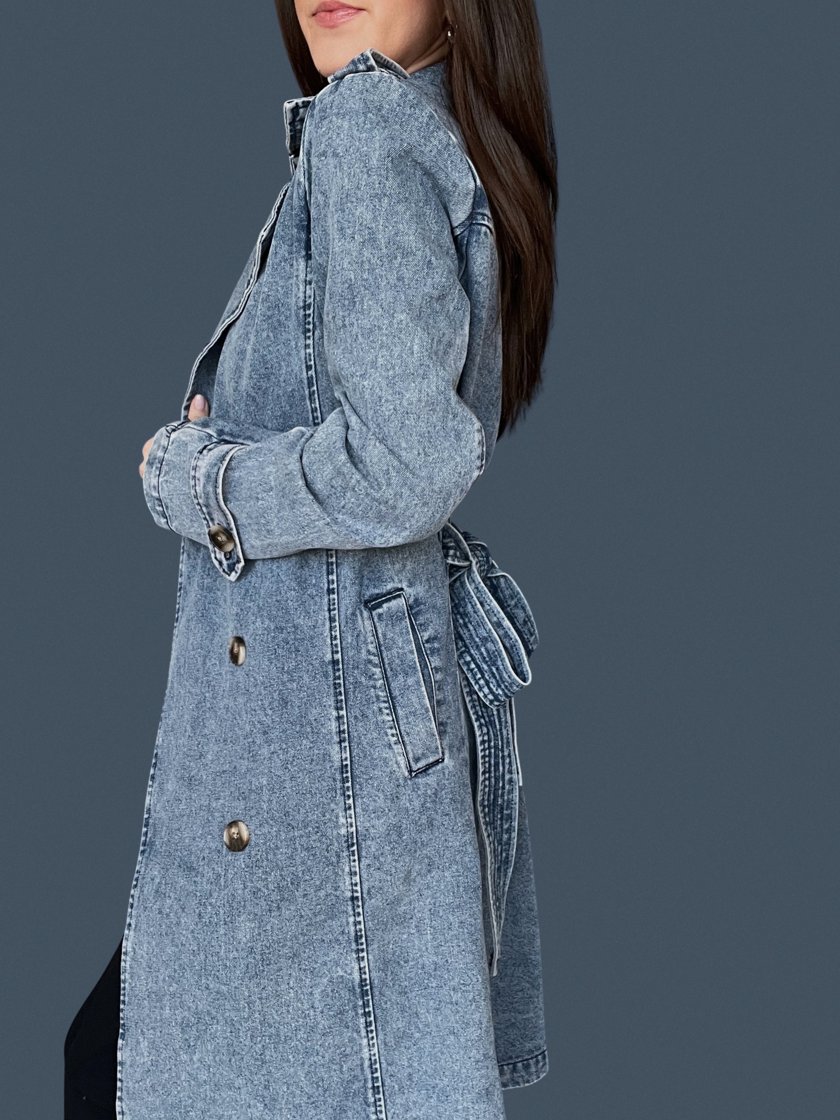 Mod Denim Trench - Blue