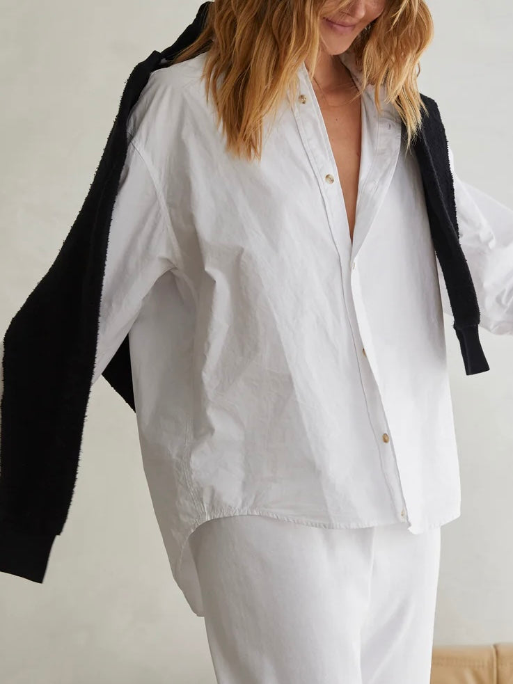 Chutte Cotton Poplin Button Down-White