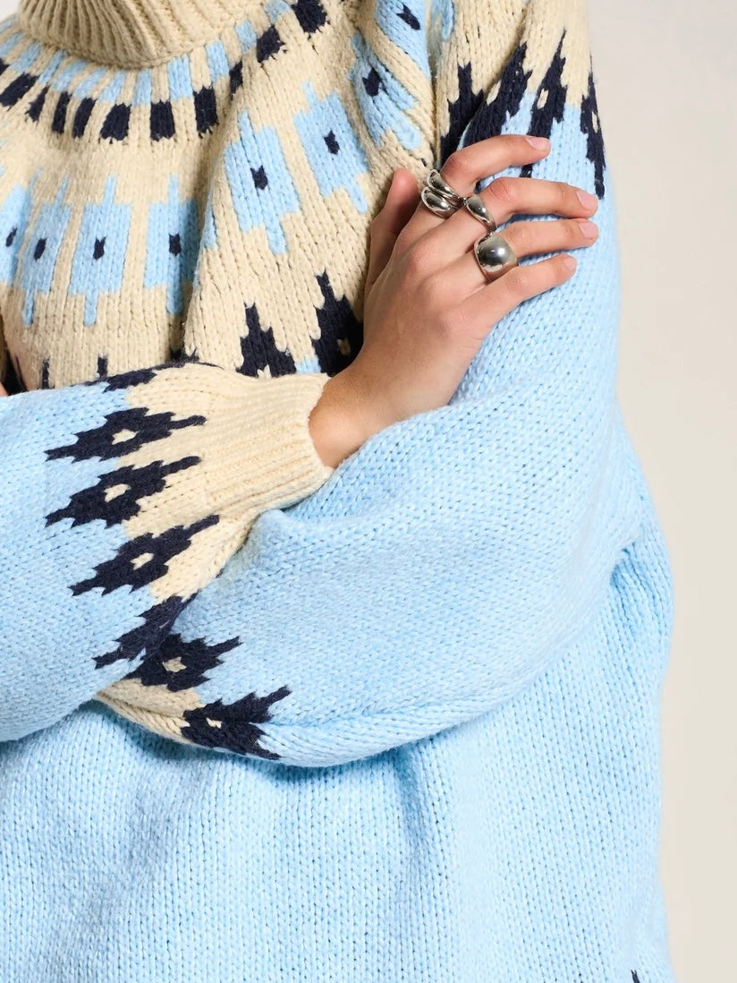 Kathleen Fair Isle Pullover -Sky