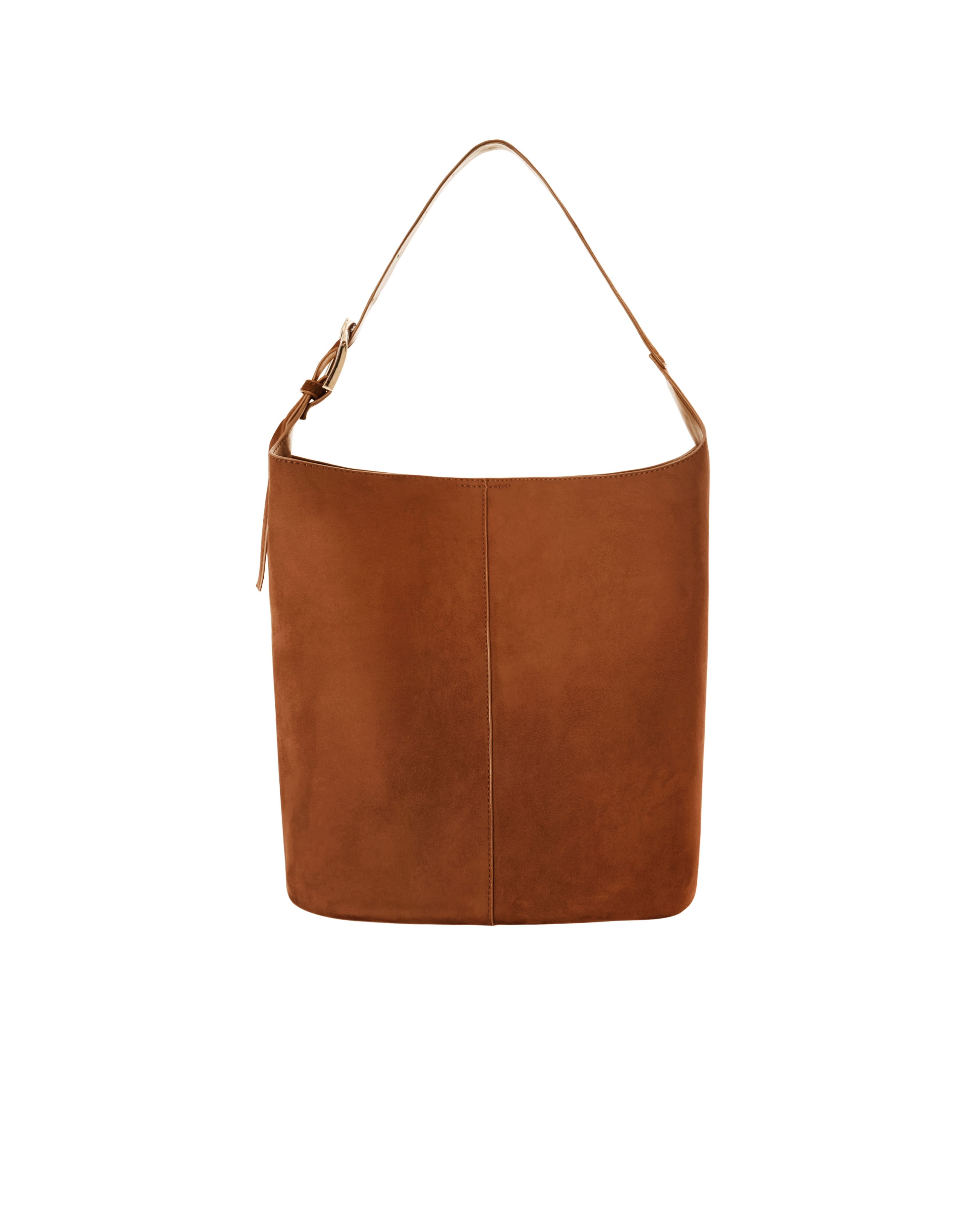 Suede Bucket Bag - Tan