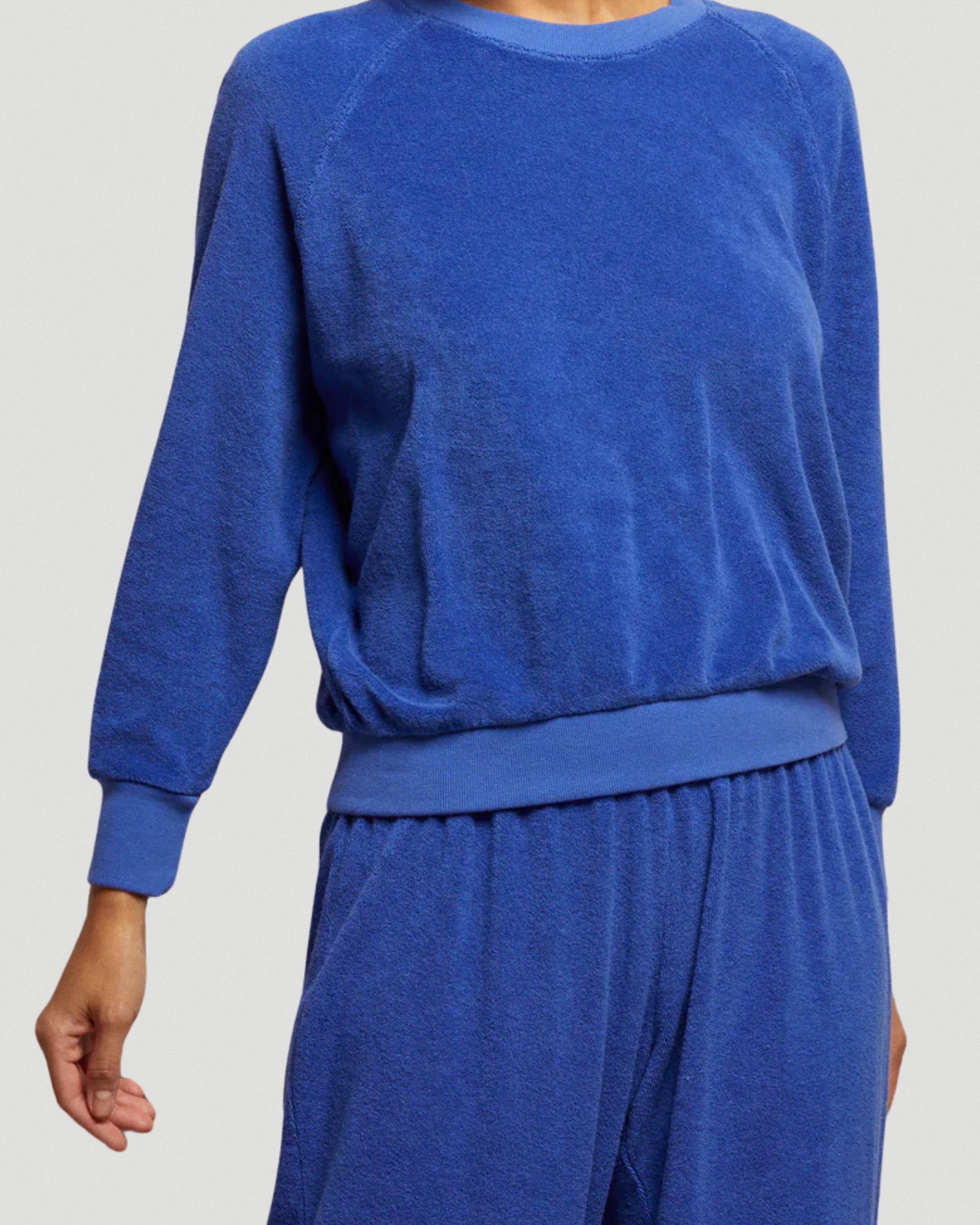 Loop Terry Raglan Pullover - Violet Blue