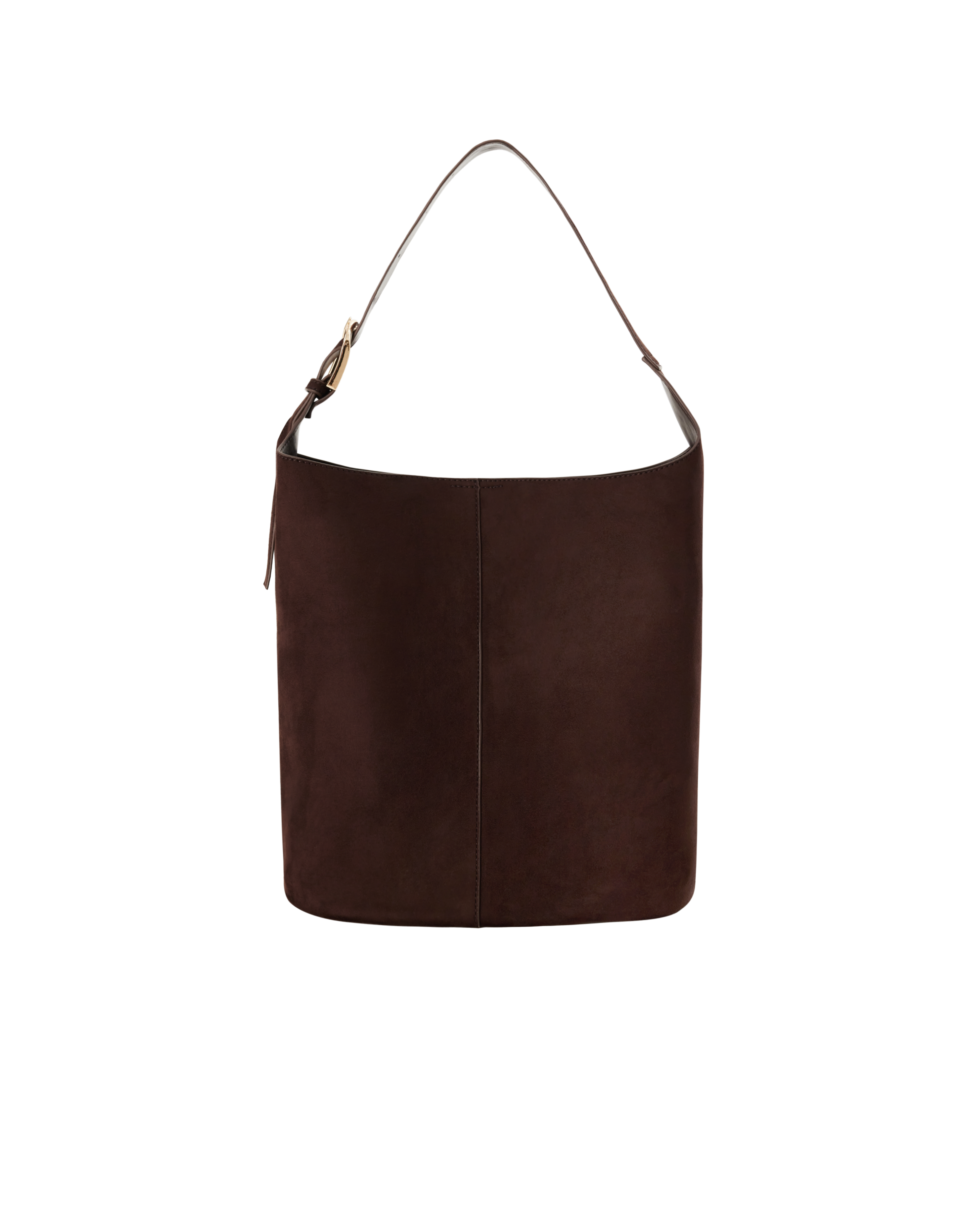 Suede Bucket Bag - Chocolate