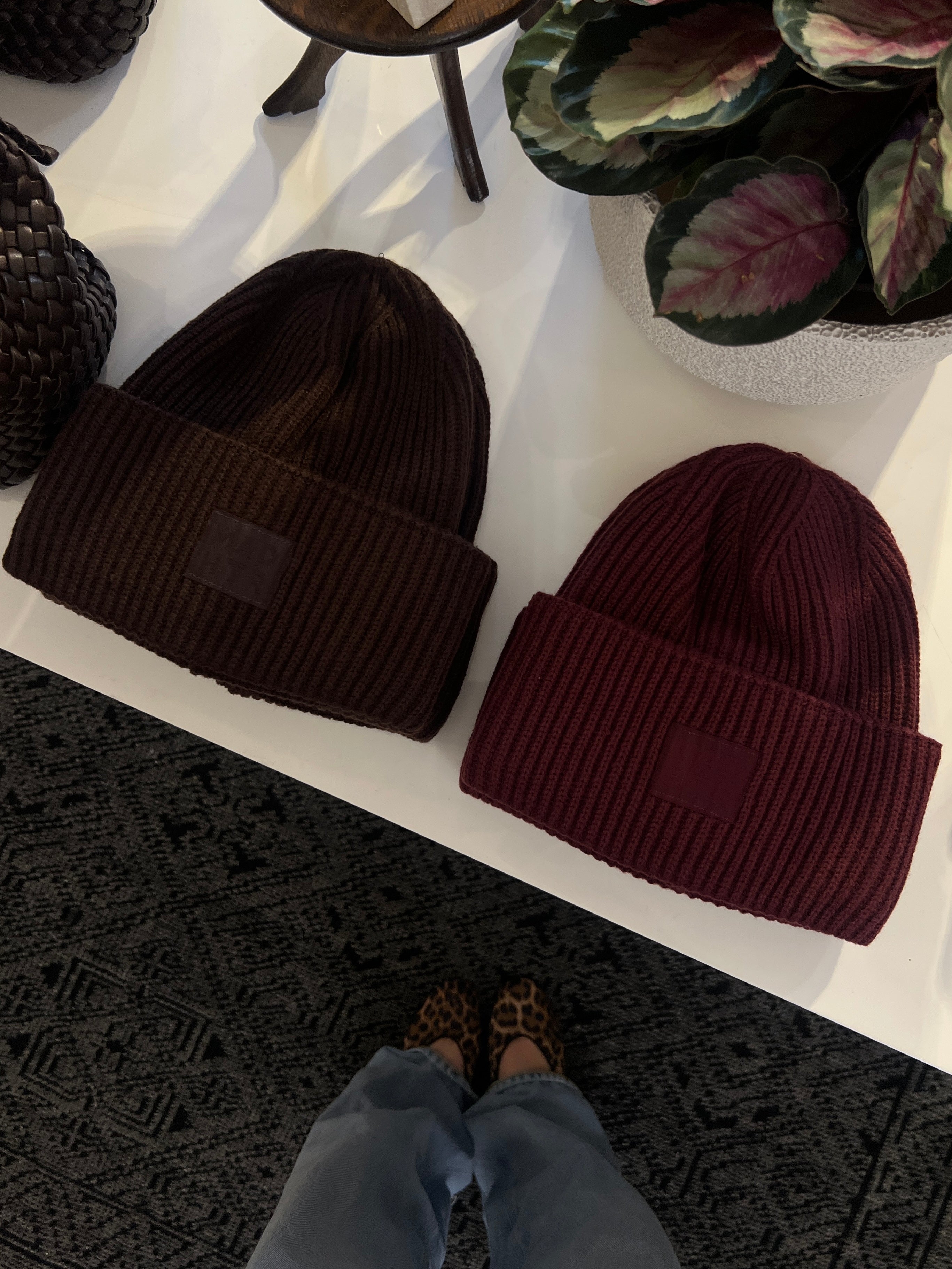 Ribbed Knit Beanie - Espresso