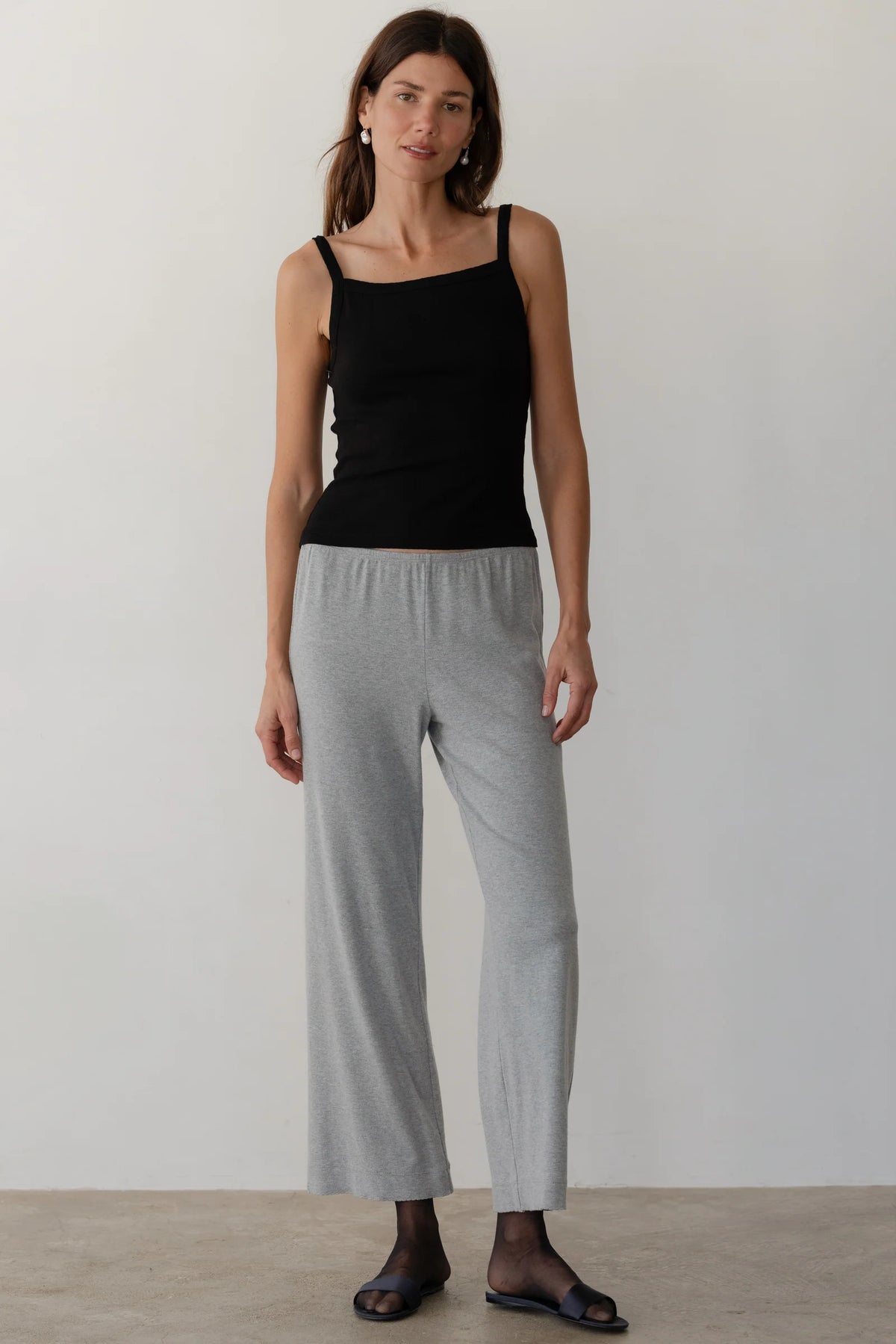 Baby Rib Scallop Pant - Heather Grey