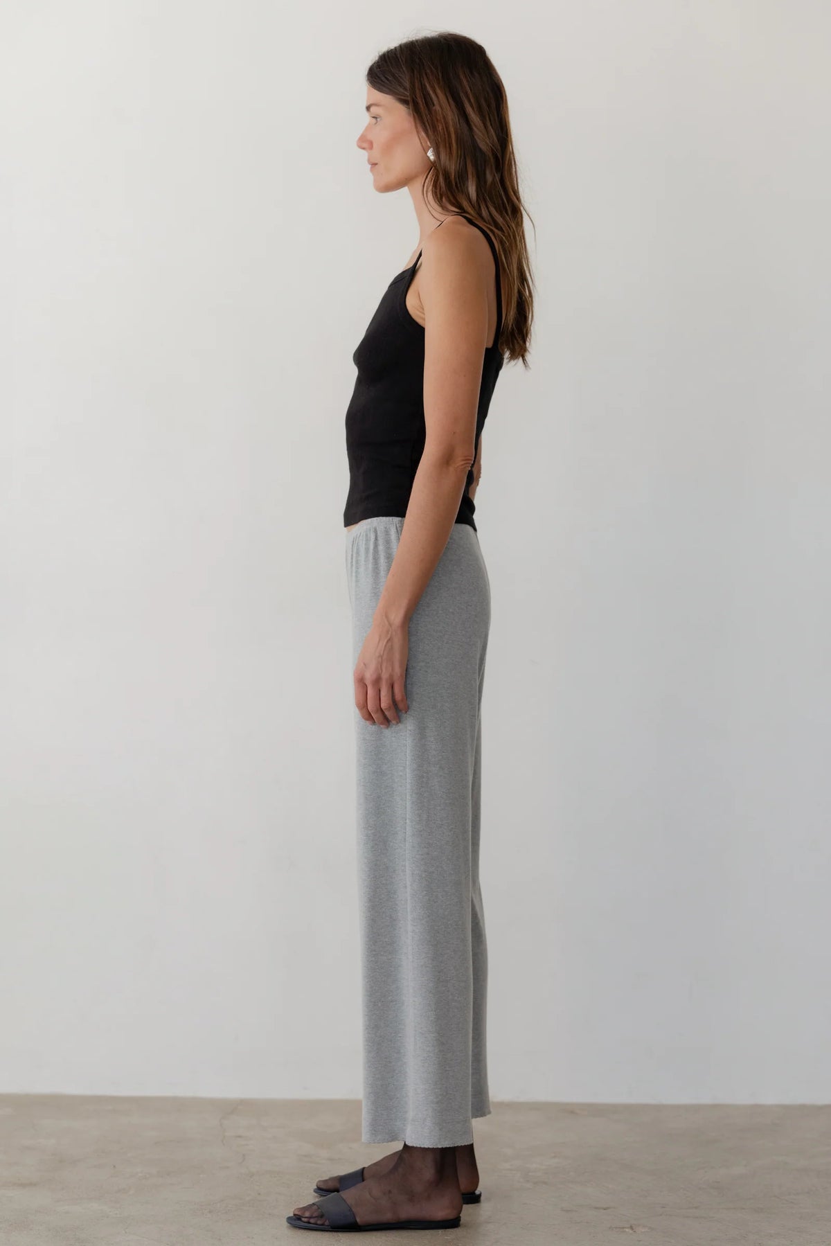 Baby Rib Scallop Pant - Heather Grey