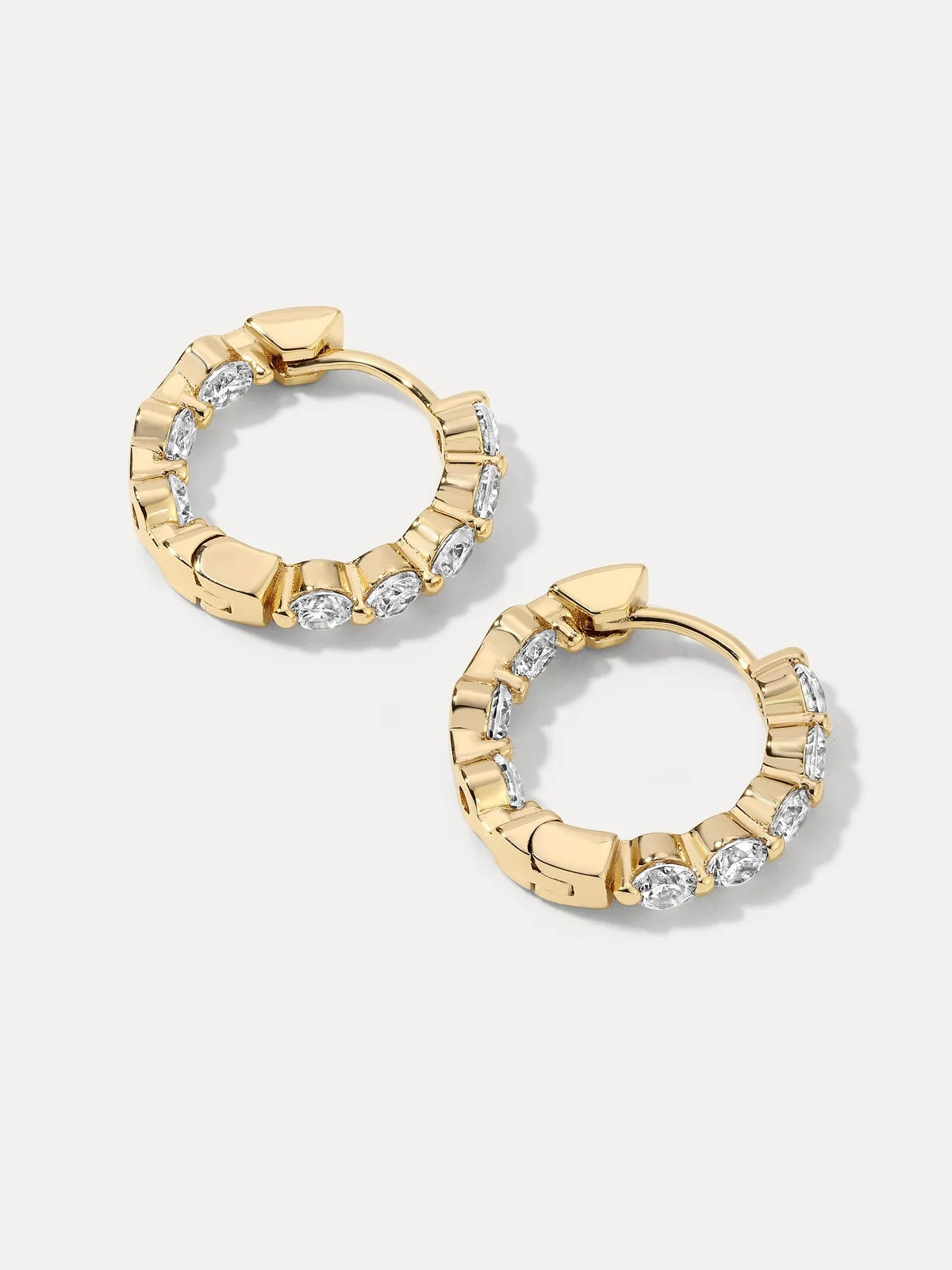 Shea Hoops - Gold / White CZ