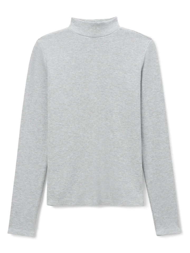 Mock Neck Rib Long Sleeve — GREY