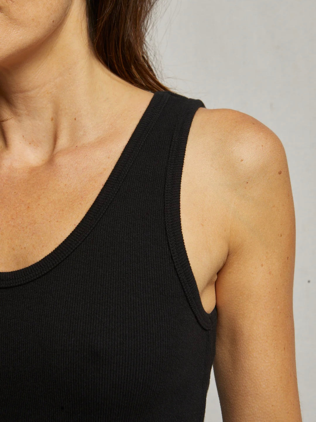 Structured Ribbed Tank- Black