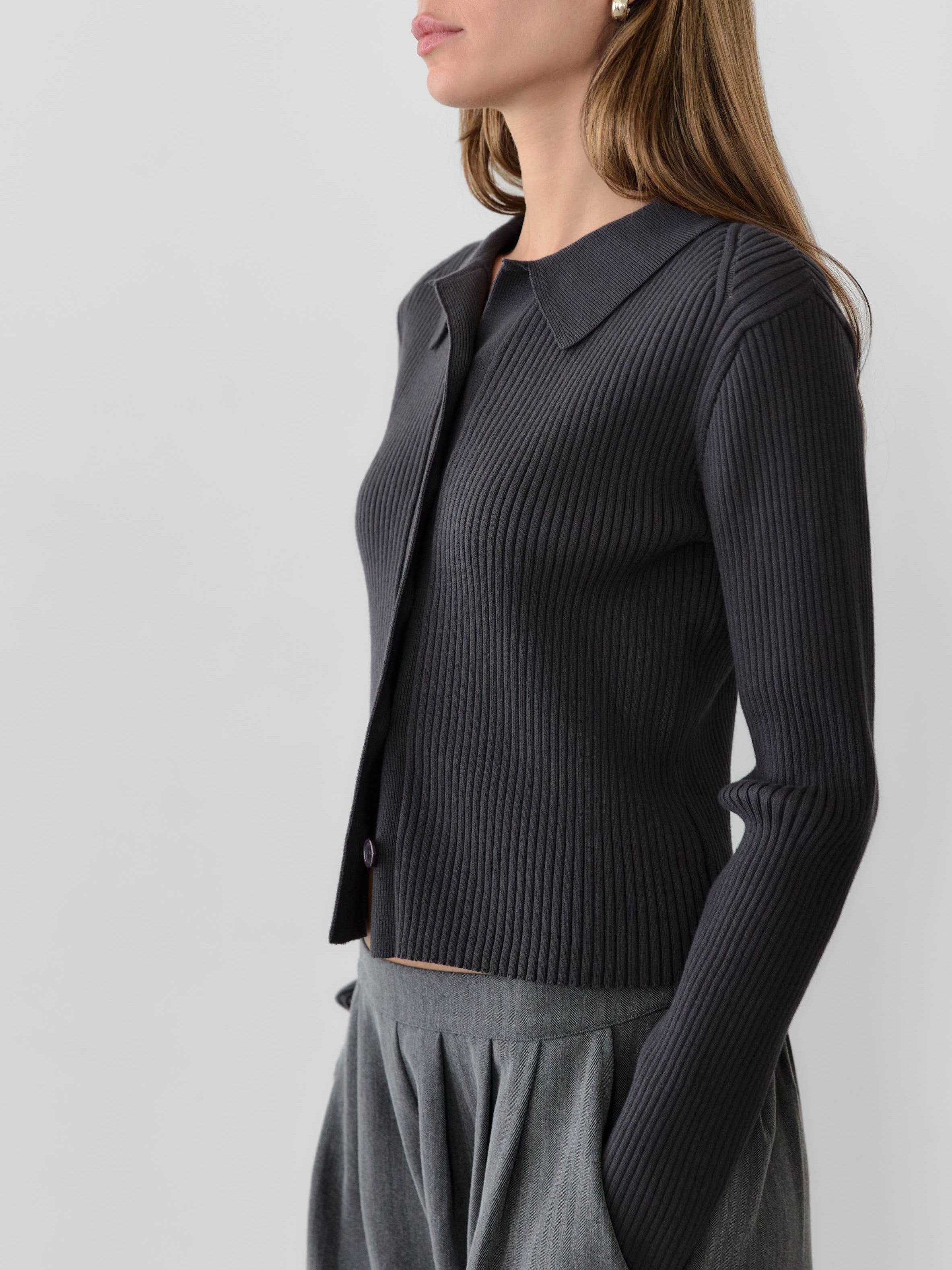 Fitted Knit Top - Black