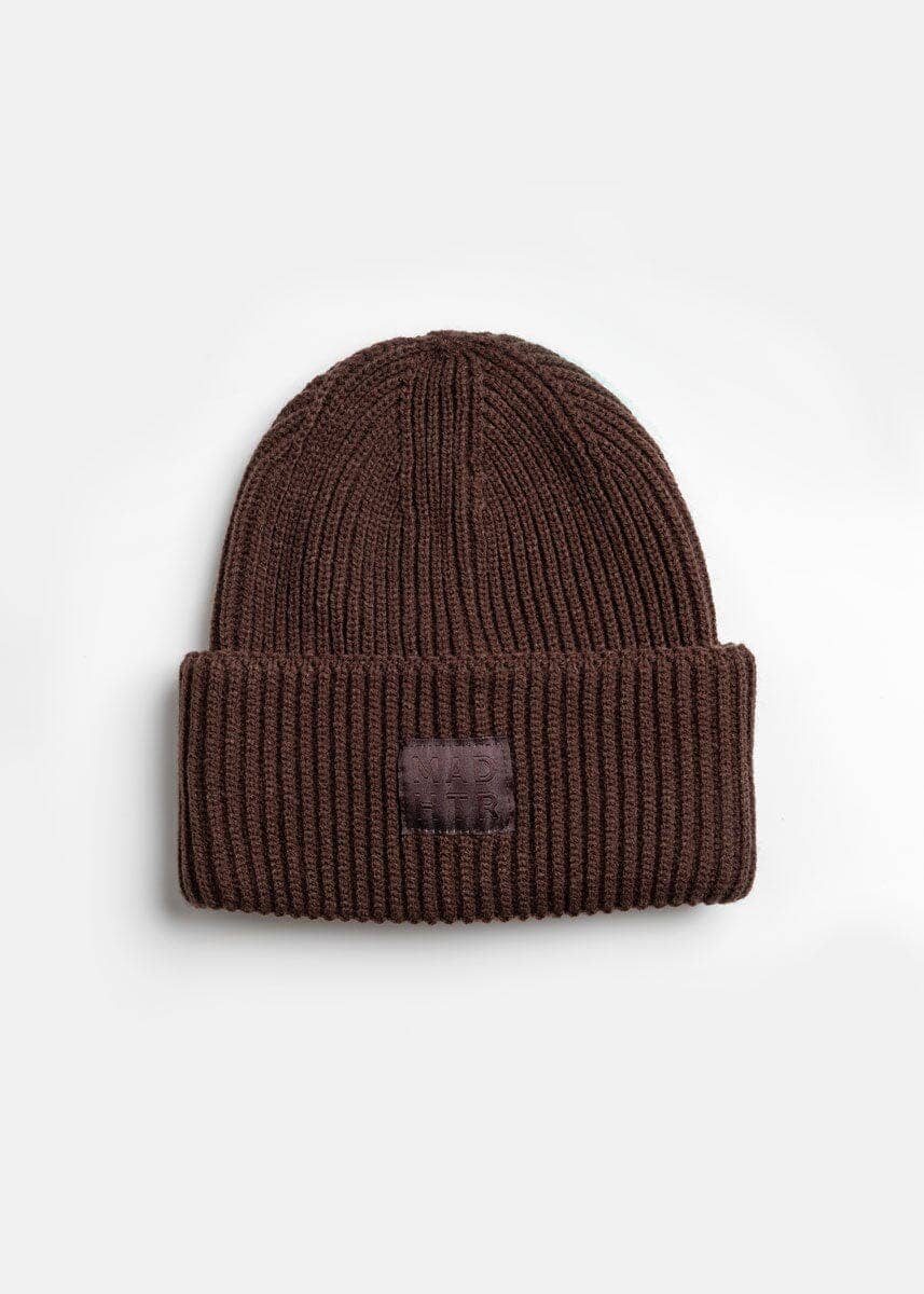 Ribbed Knit Beanie - Espresso