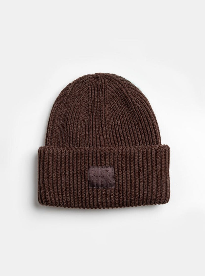 Ribbed Knit Beanie - Espresso