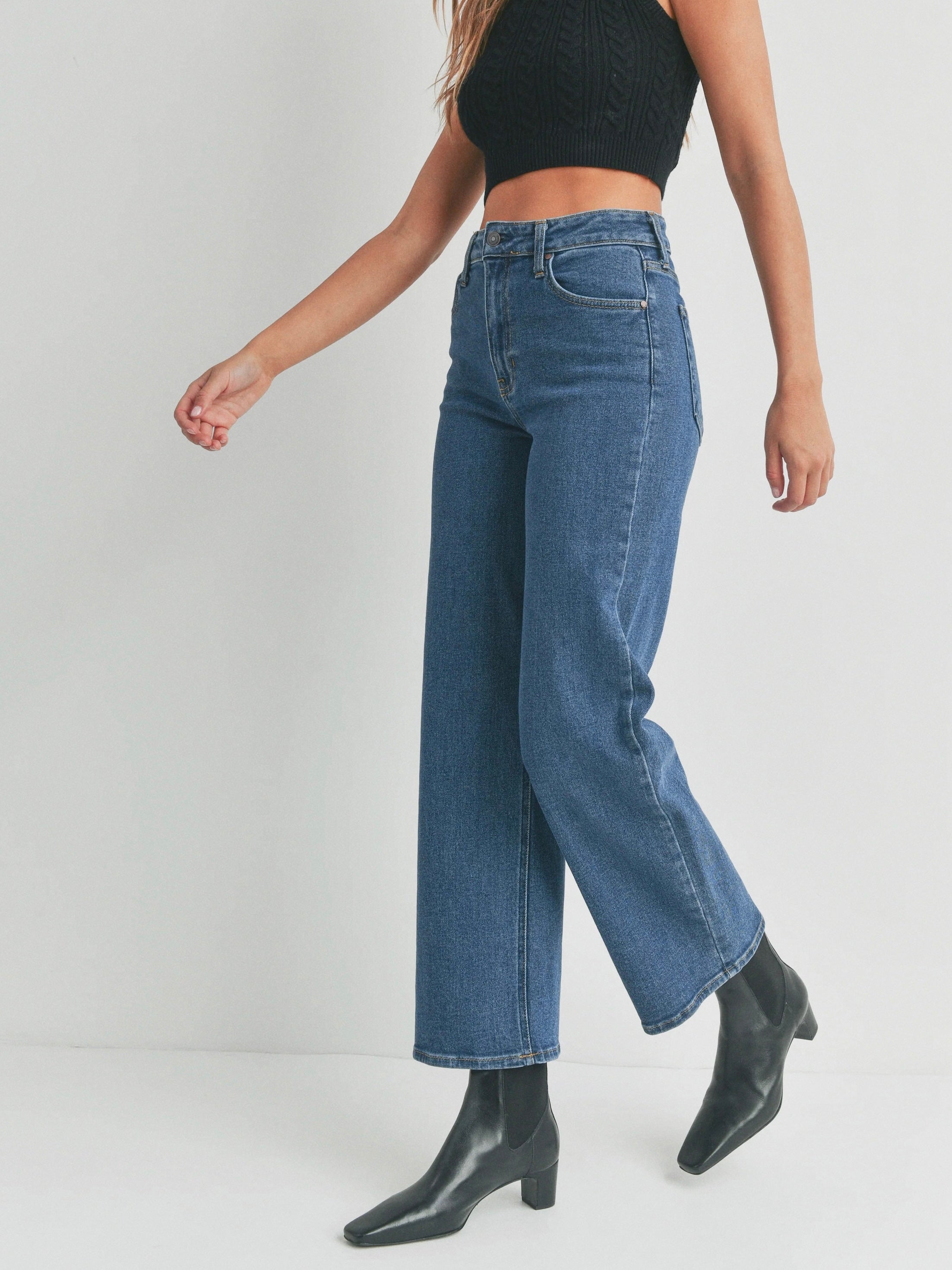 Full Length Straight Jeans - Dark Wash