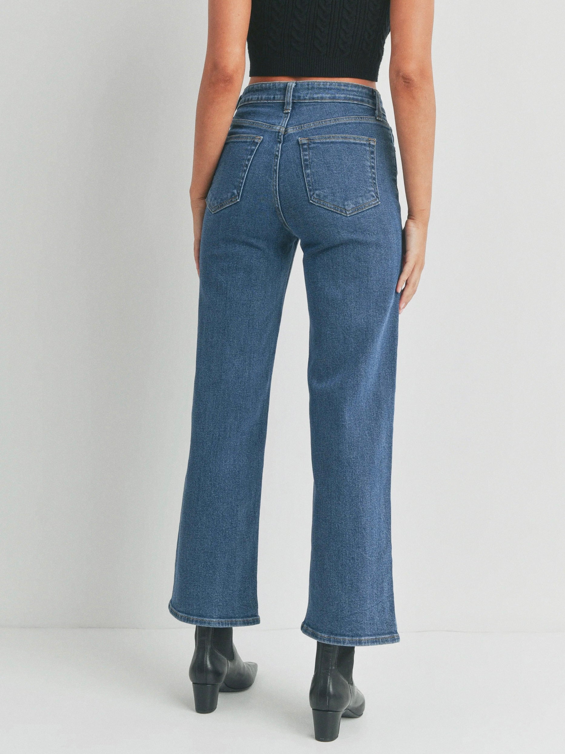 Full Length Straight Jeans - Dark Wash