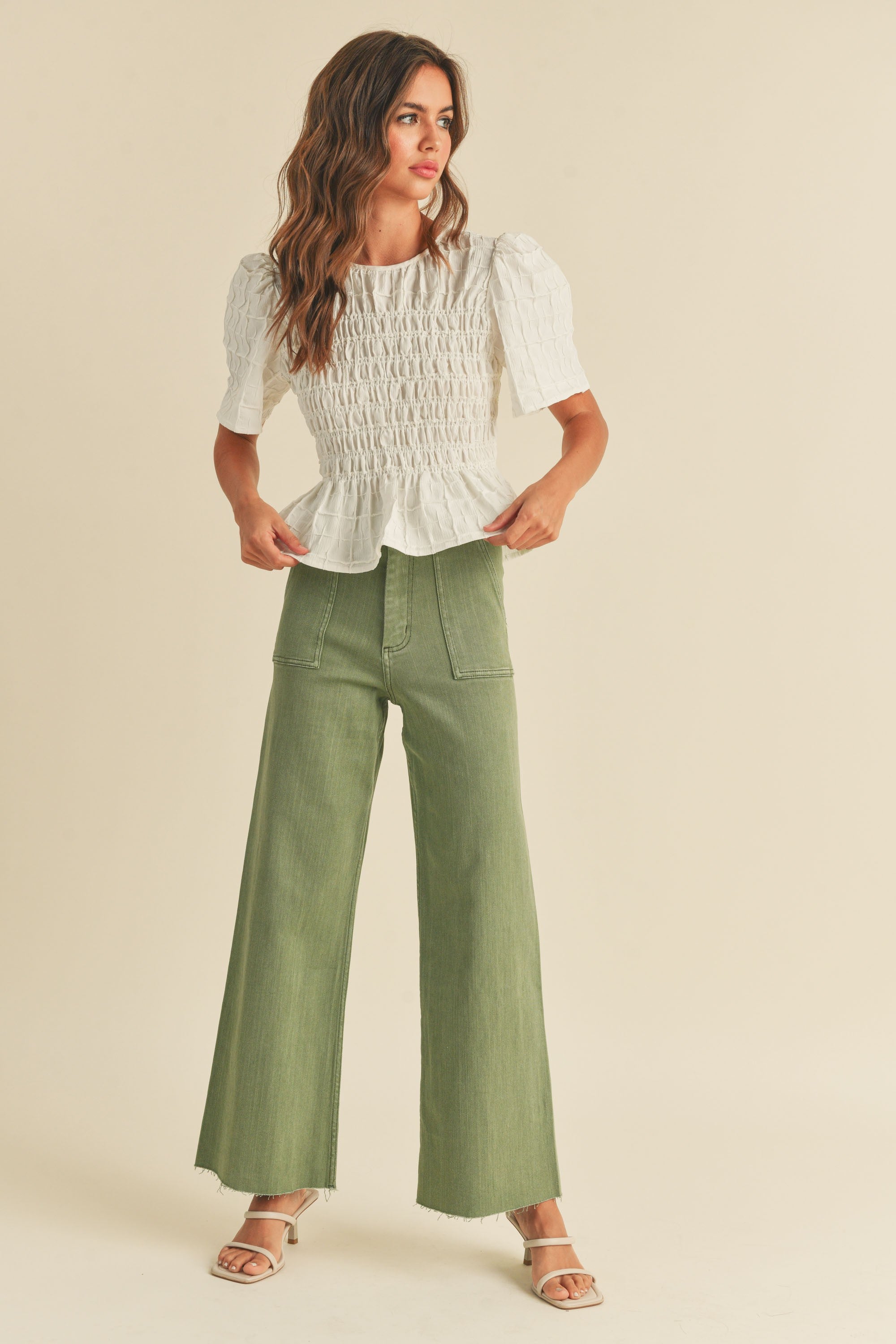 Wide Leg Pant - Avocado