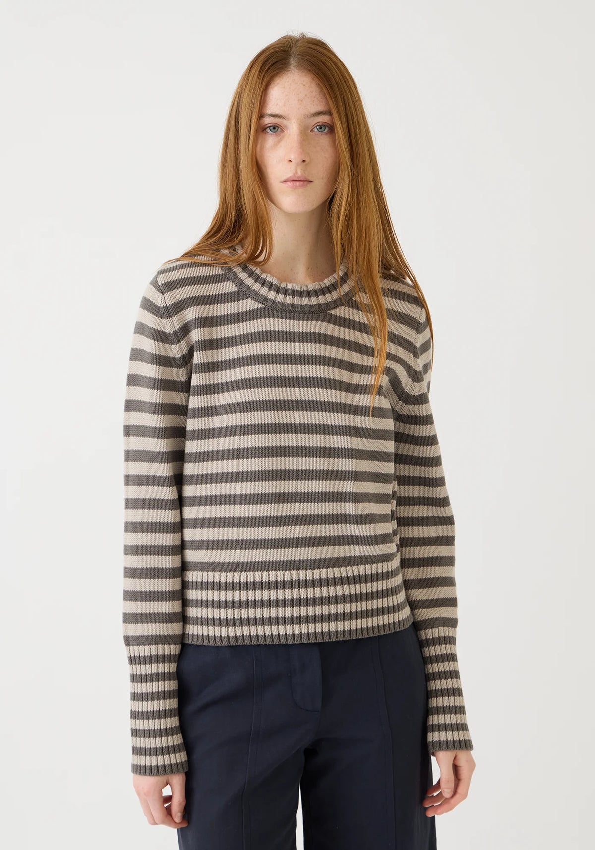 Micha Stripe Sweater - Smoke / Dove